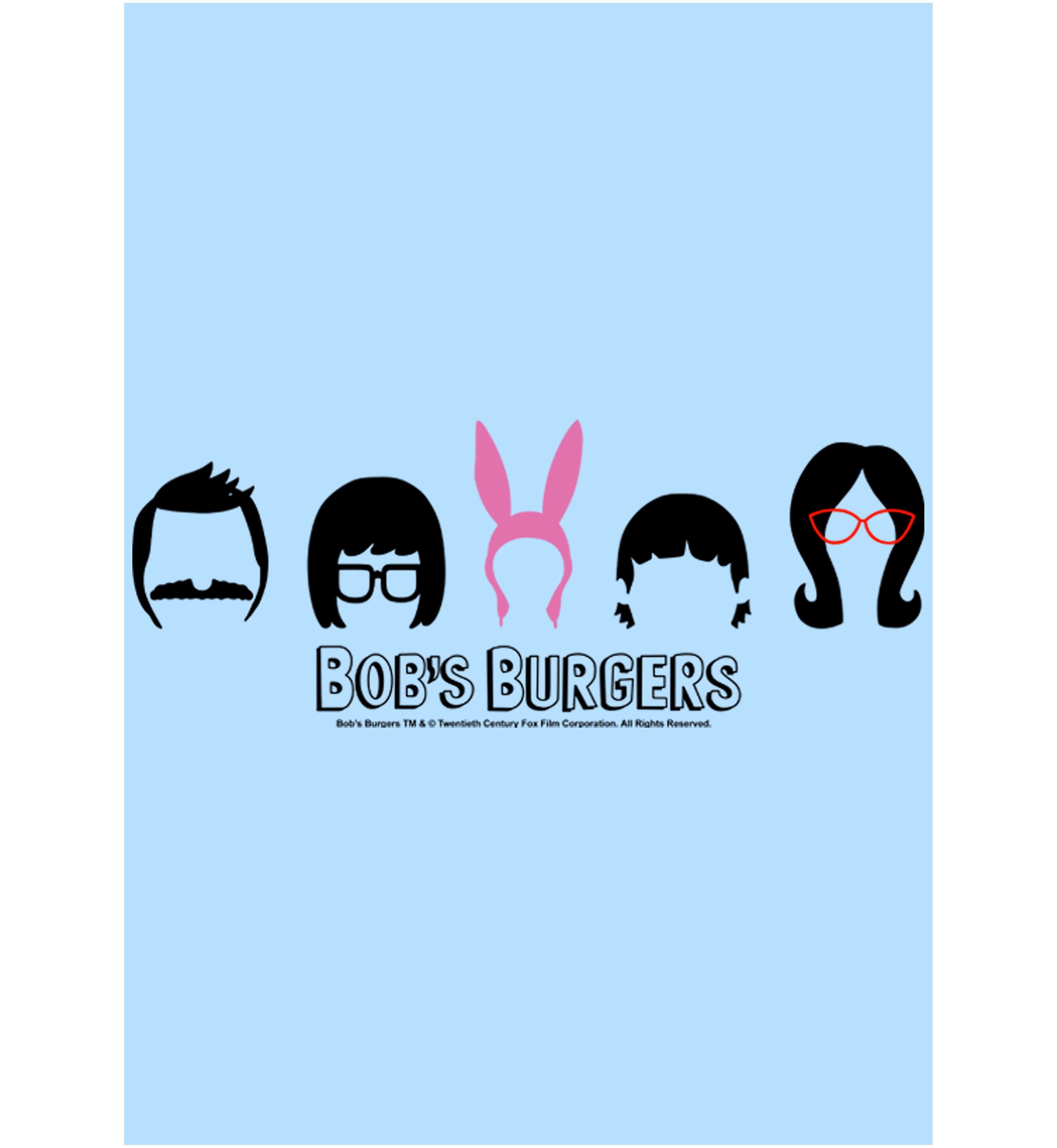 Bobs Burgers Hair Lineup Short Sleeve Graphic T-Shirt