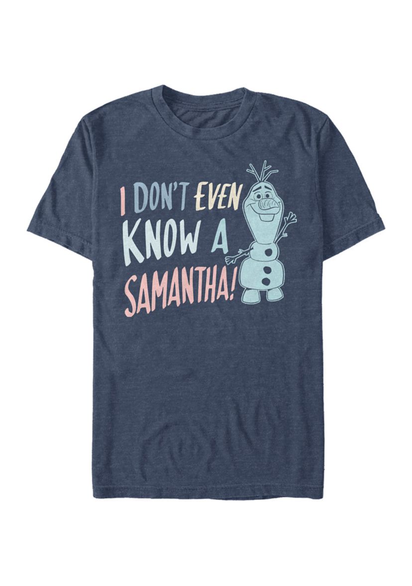 Frozen I Dont Know Samantha Short Sleeve Graphic T-Shirt
