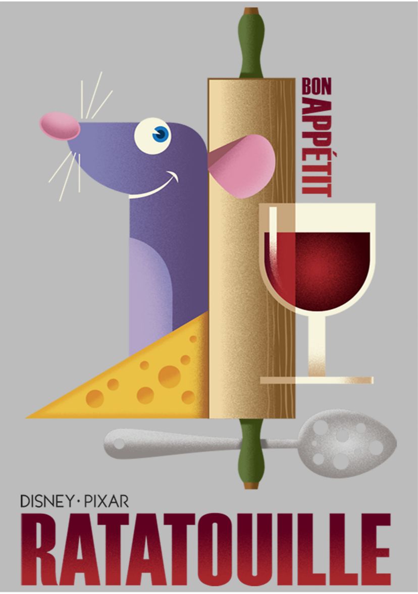 Ratatouille Bon Appetit Poster Short Sleeve Graphic T-Shirt
