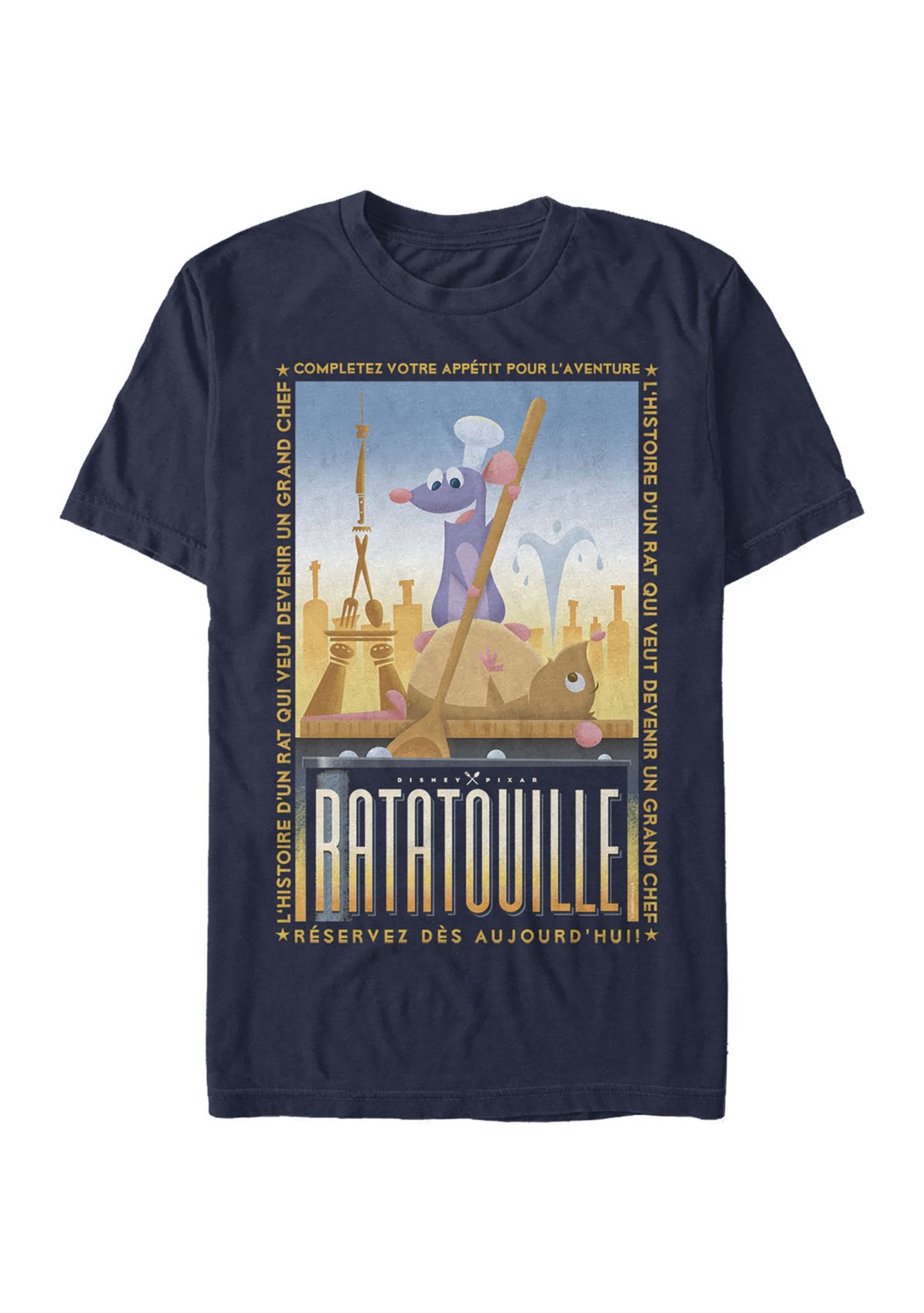 Ratatouille Un Grand Chef Poster Short Sleeve Graphic T-Shirt