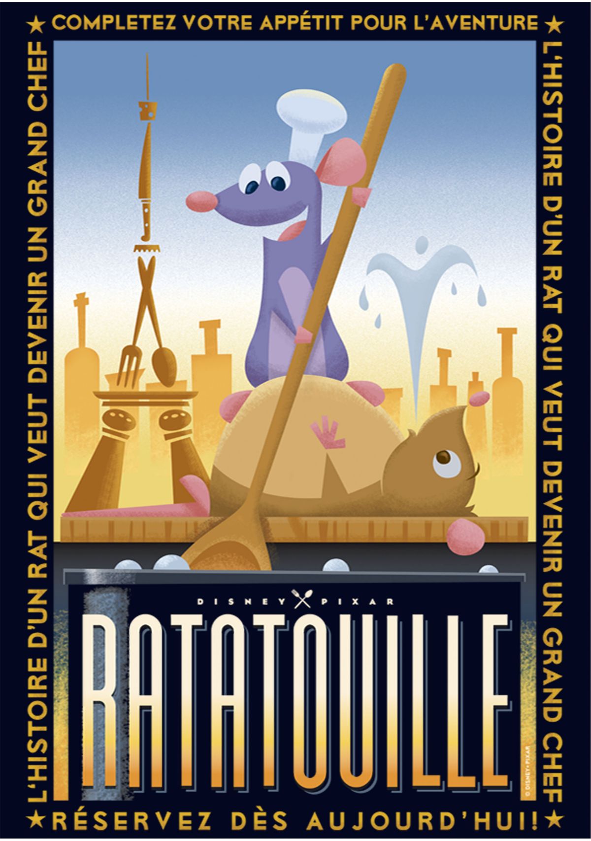 Ratatouille Un Grand Chef Poster Short Sleeve Graphic T-Shirt