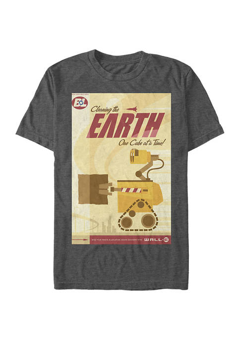 Wall-E Cleaning the Earth Poster Short Sleeve Graphic T-Shirt