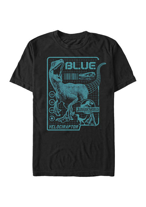 Jurassic World Raptor Blue Print Graphic Short Sleeve