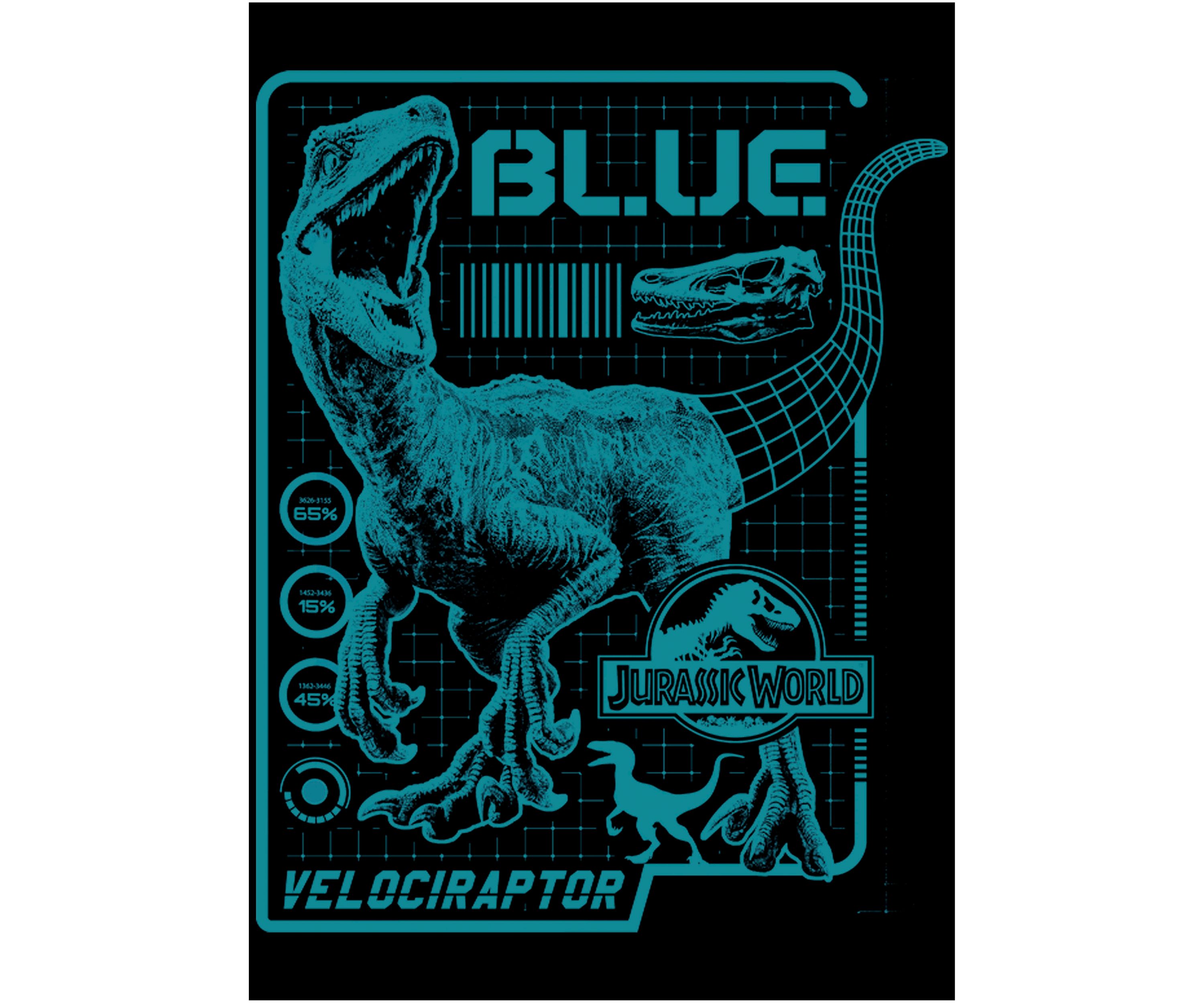 Raptor Blue Print Graphic Short Sleeve T-Shirt