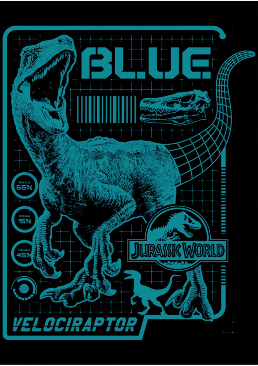 Raptor Blue Print Graphic Short Sleeve T-Shirt