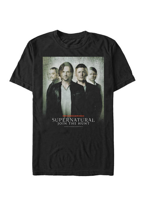 Supernatural Faded Four Poster Graphic Short Sleeve T-Shirt