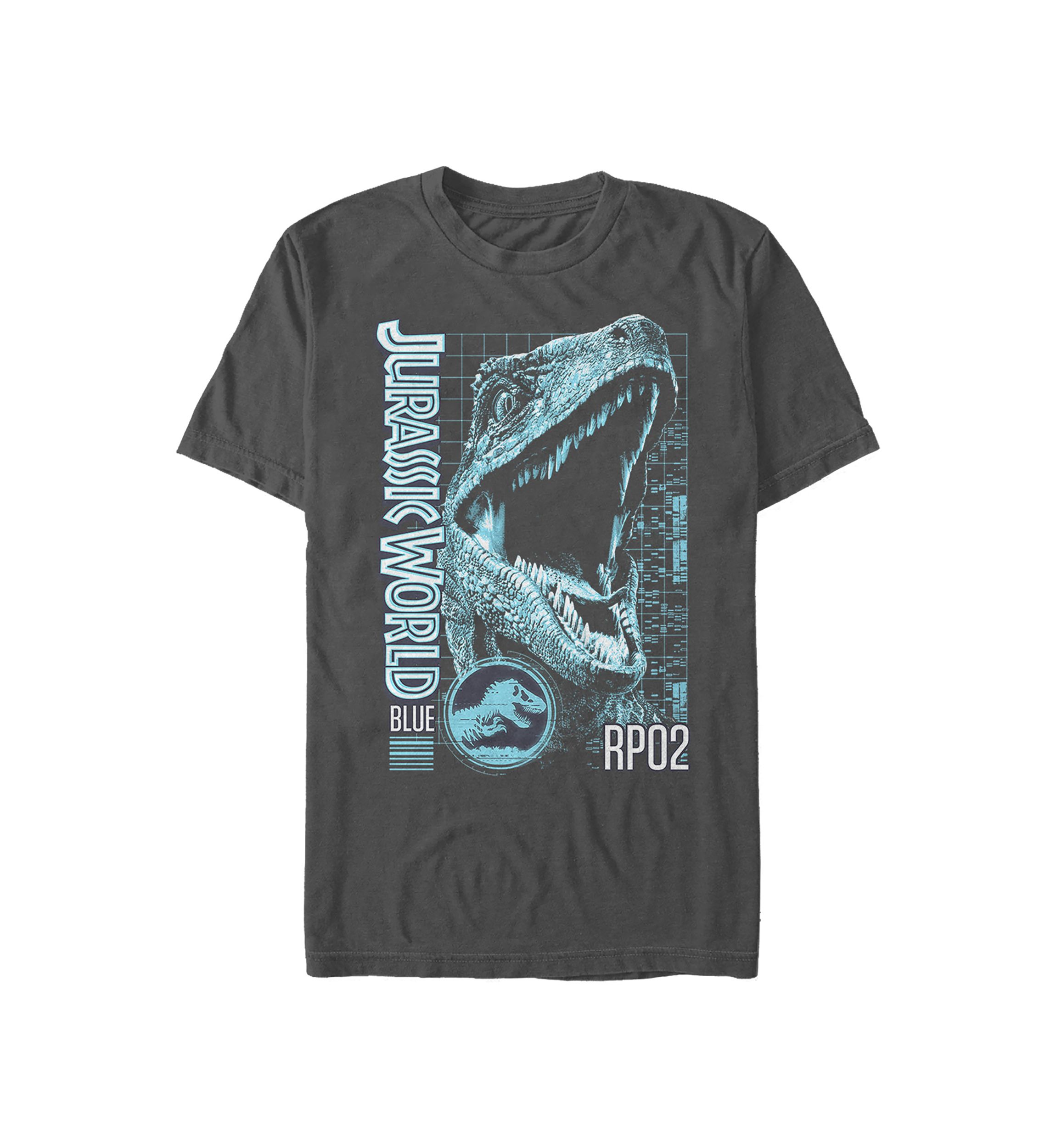 Blue Grid Graphic Short Sleeve T-Shirt