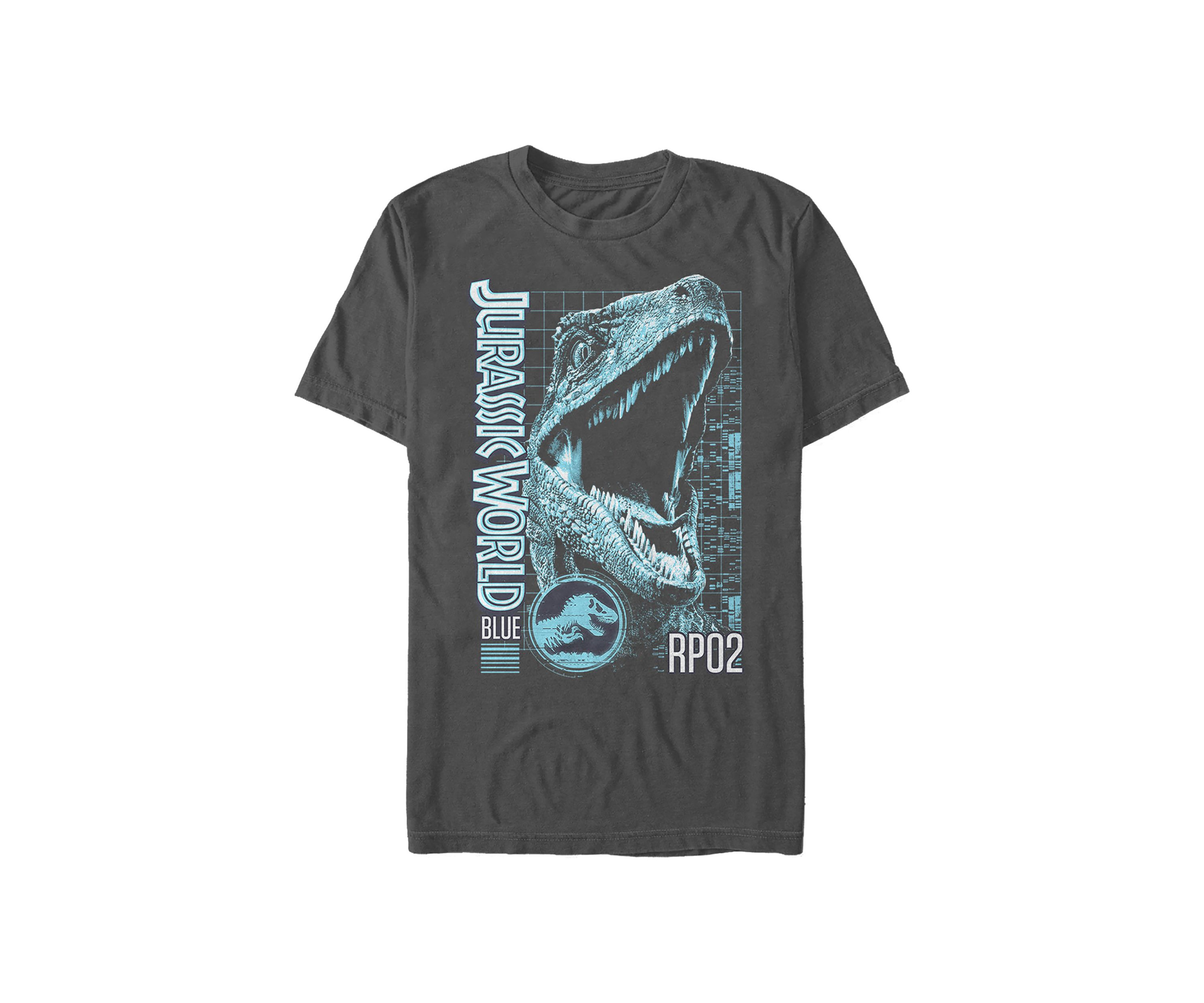 Blue Grid Graphic Short Sleeve T-Shirt