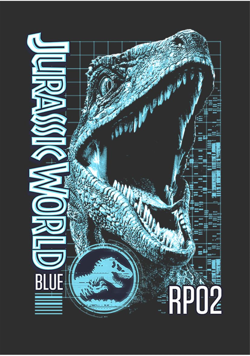 Blue Grid Graphic Short Sleeve T-Shirt