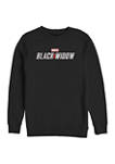 Black Widow Logo Graphic Crew Fleece Sweatshirt