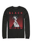Halftone Black Widow Graphic Long Sleeve T-Shirt
