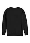 Halftone Black Widow Graphic Crew Fleece Sweatshirt