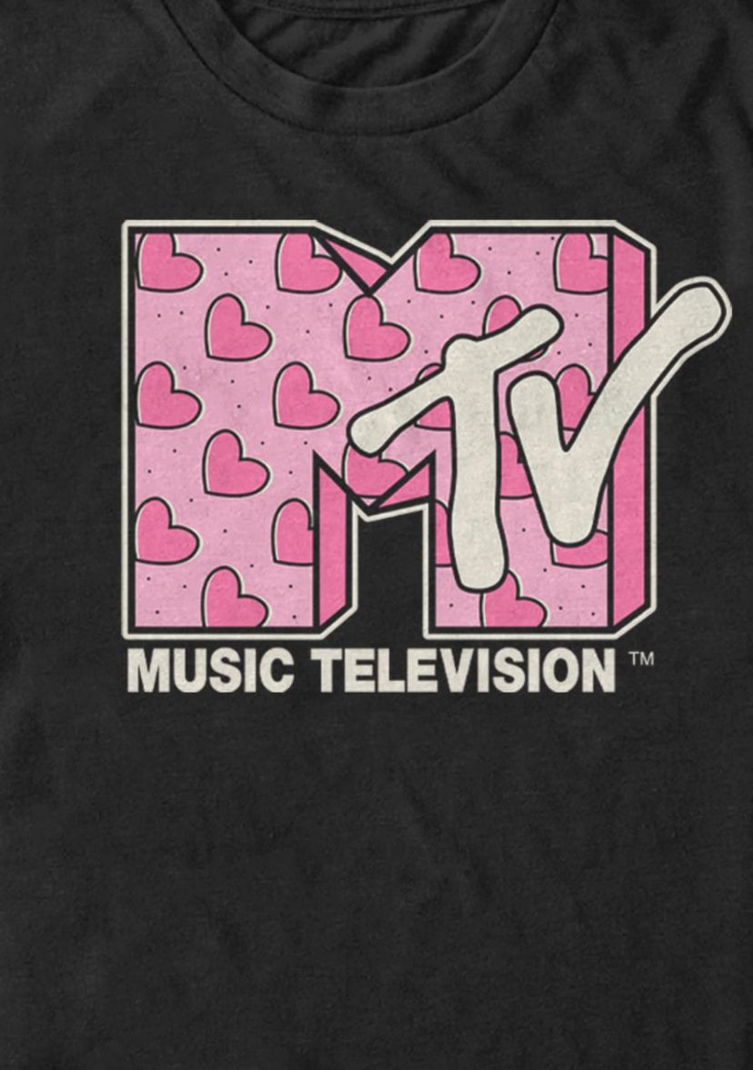 Mtv Heart Diagonal Graphic T-Shirt