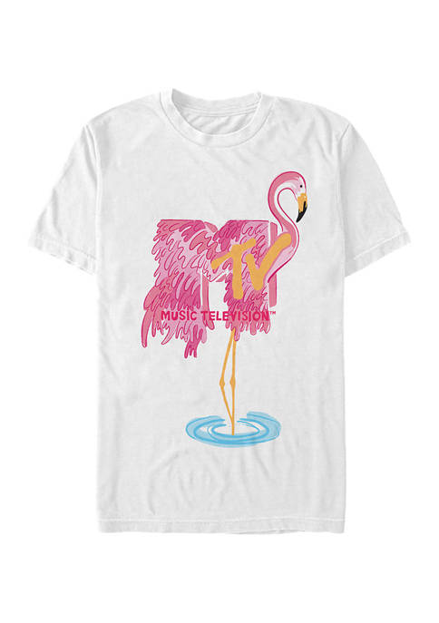 MTV Fresh Flamingo Graphic Short Sleeve T-Shirt