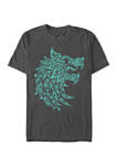 Wolf Face Graphic Short Sleeve T-Shirt