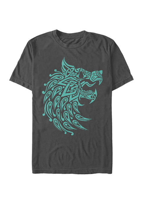 Wolf Face Graphic Short Sleeve T-Shirt