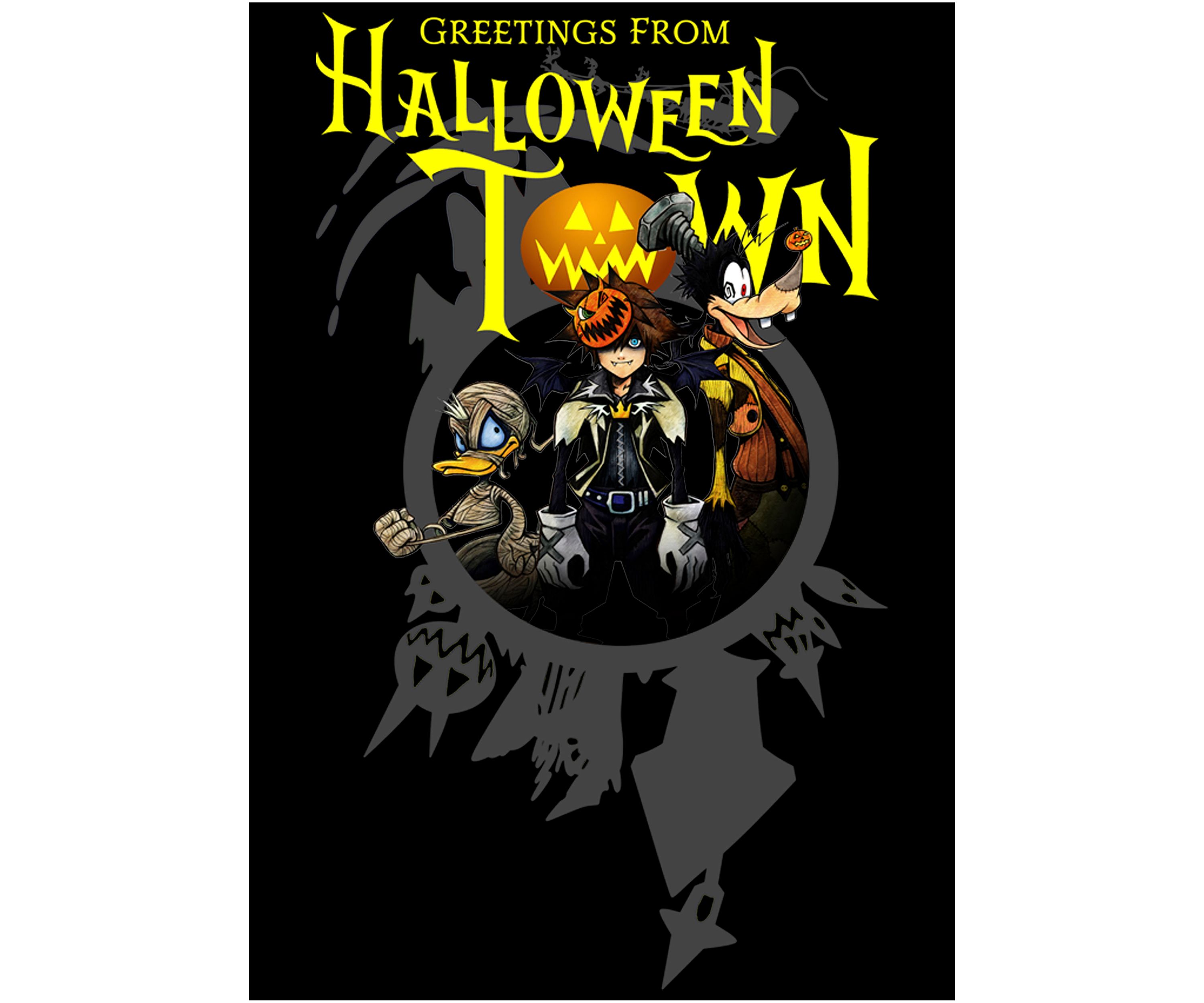 Greetings Halloween Town Short Sleeve Graphic T-Shirt