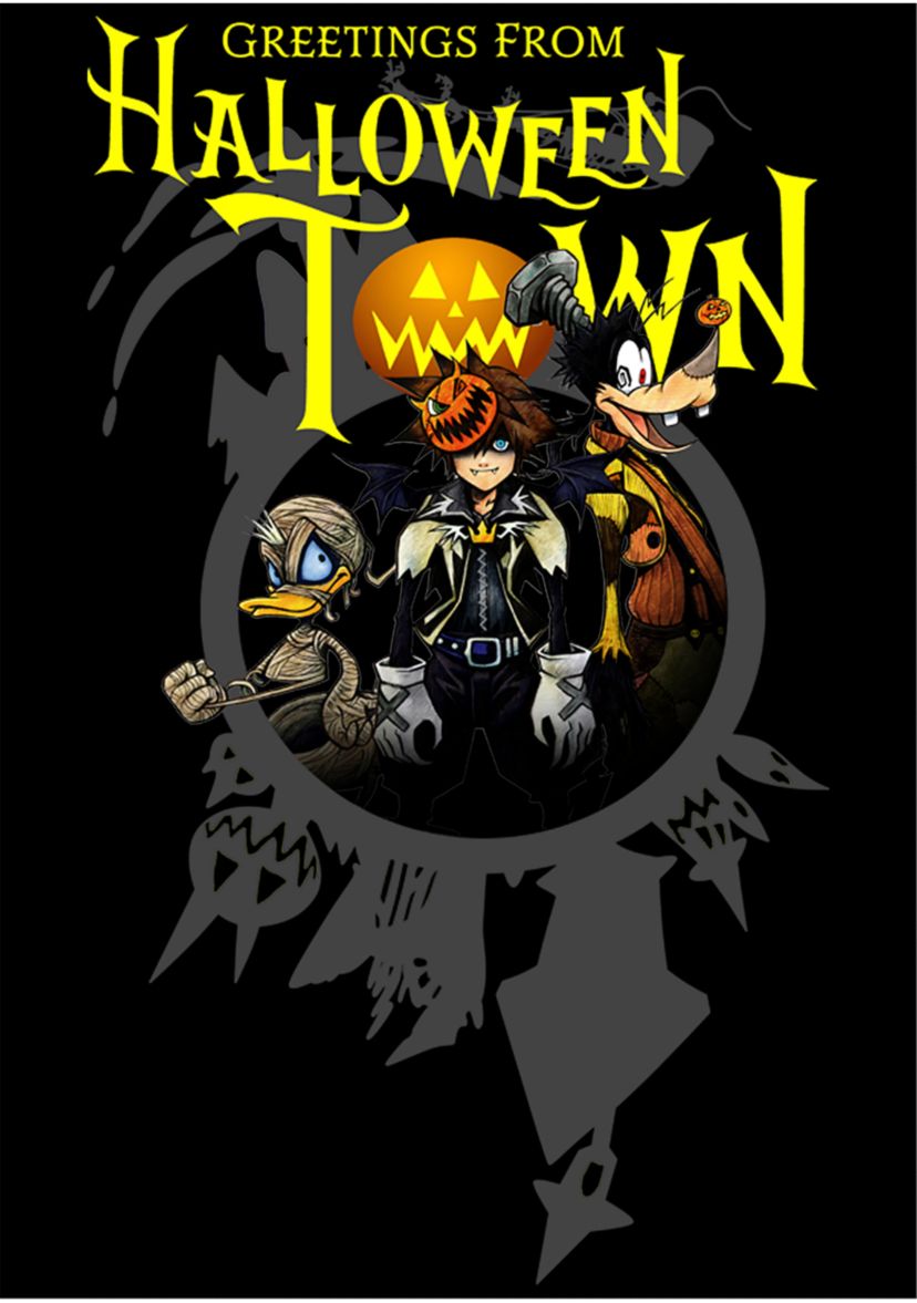 Greetings Halloween Town Short Sleeve Graphic T-Shirt