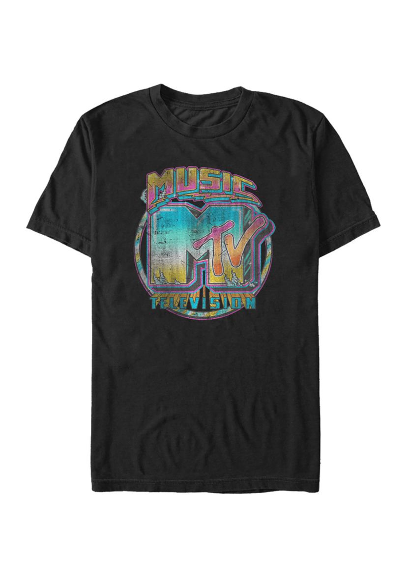 Brushed Music Graphic Short Sleeve T-Shirt