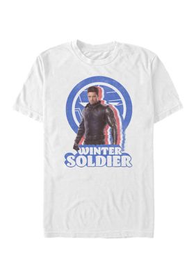 Marvel Men's Distressed Bucky Graphic Short Sleeve T-Shirt, White, Medium -  0195728843982