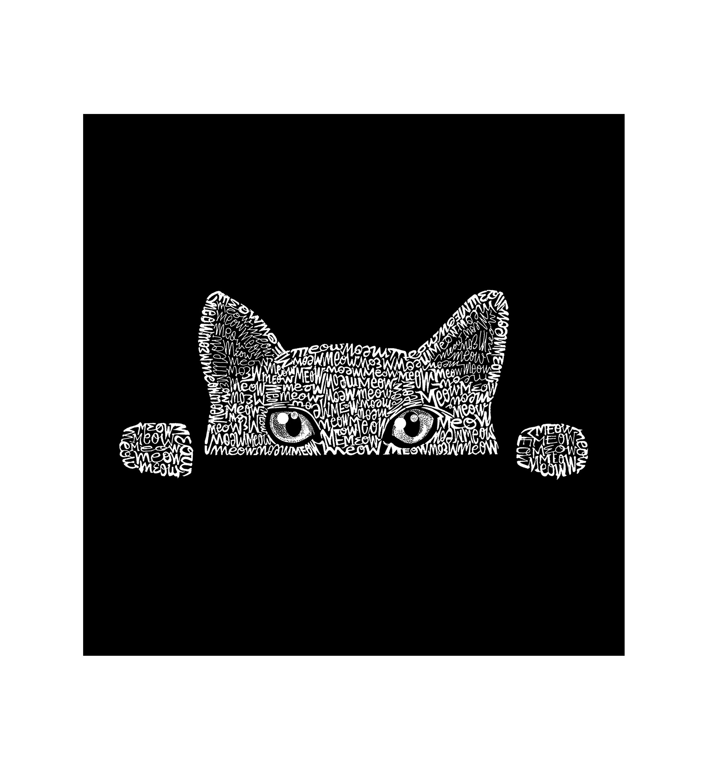 Mens Word Art Graphic Tank Top - Peeking Cat