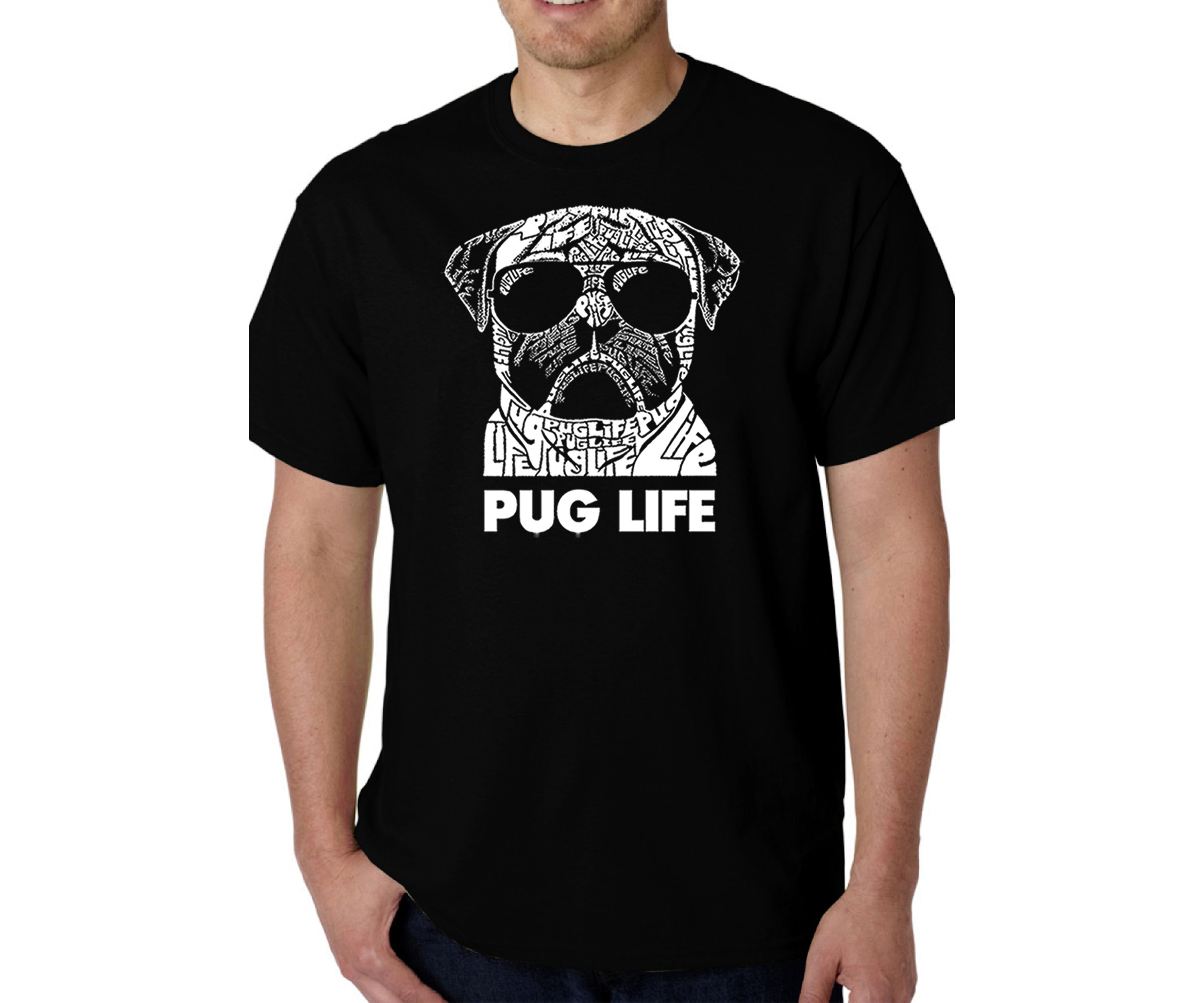 Mens Word Art Graphic T-Shirt - Pug Life
