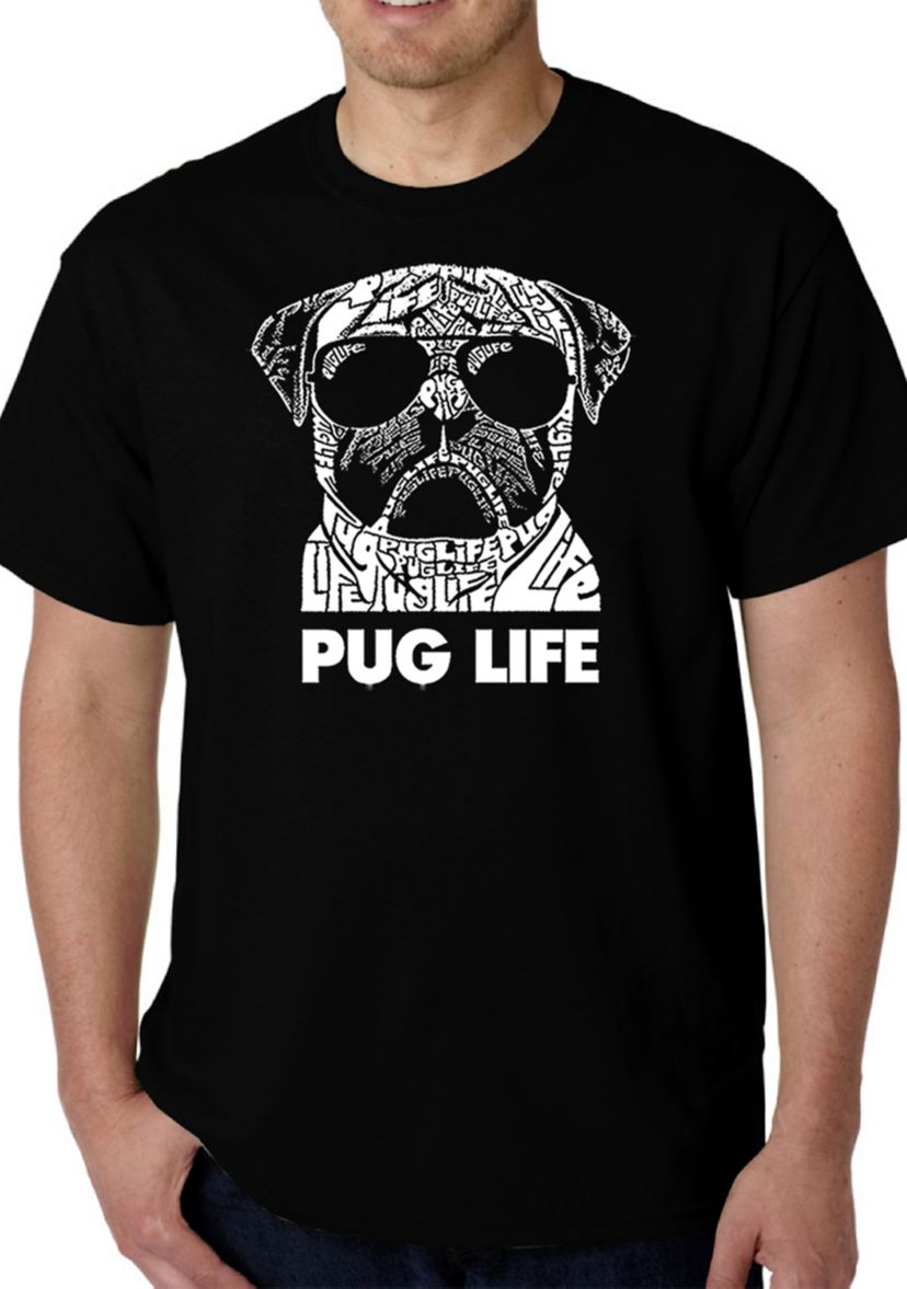 Mens Word Art Graphic T-Shirt - Pug Life