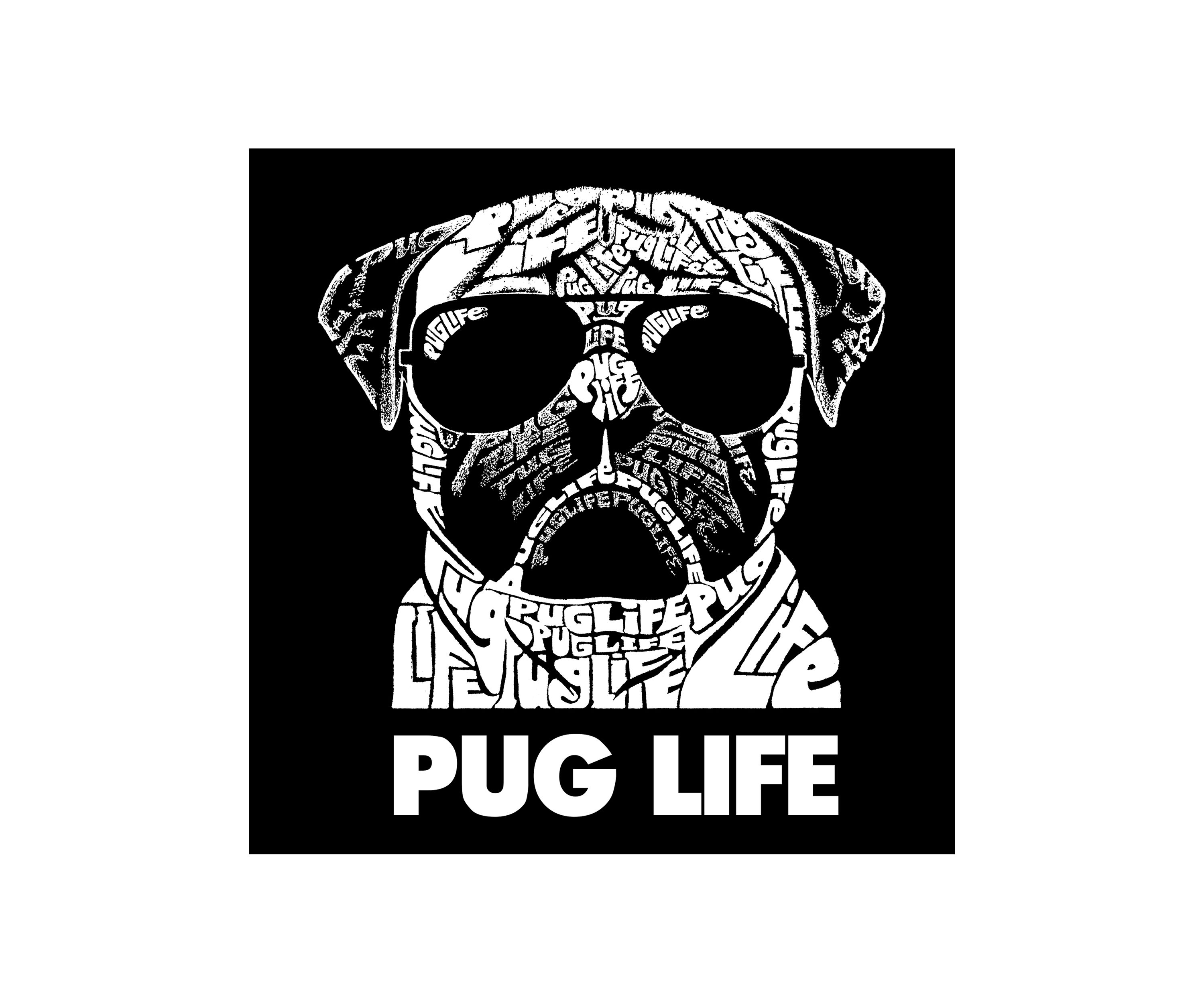 Mens Word Art Graphic T-Shirt - Pug Life