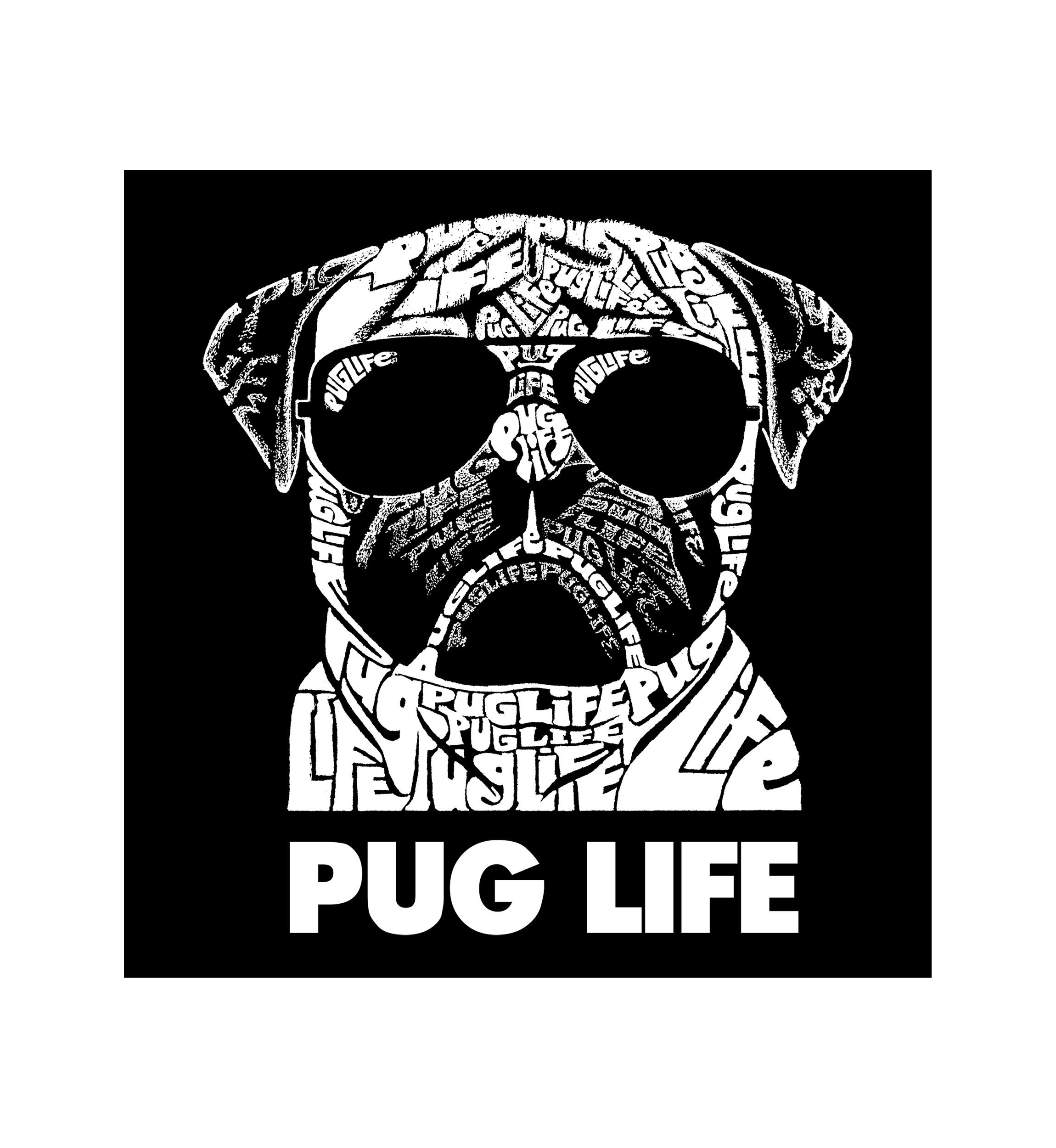 Mens Word Art Graphic Tank Top - Pug Life
