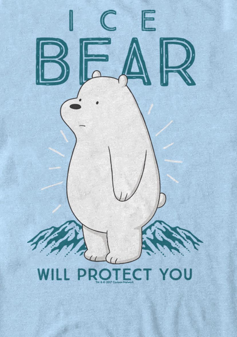 We Bare Bears Ice Bear Will Protect You Short Sleeve Graphic T-Shirt