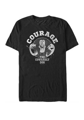 Cartoon Network Men's Courage The Cowardly Dog Ghostly Pair Short Sleeve Graphic T-Shirt, Black, Large
