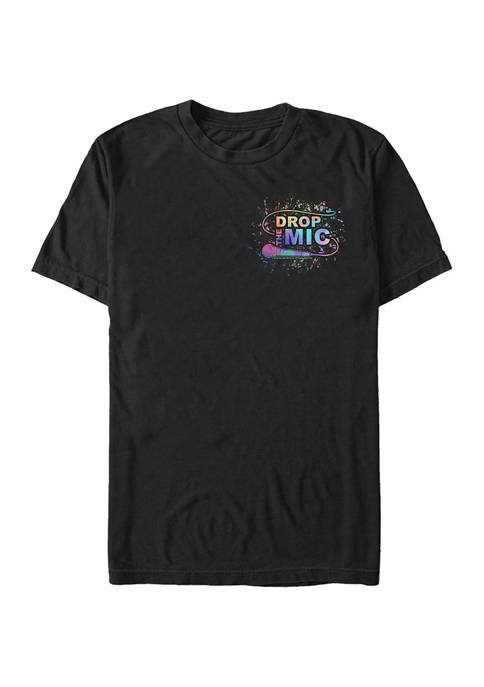 Juniors Drop The Mic Text Pocket Graphic T-Shirt
