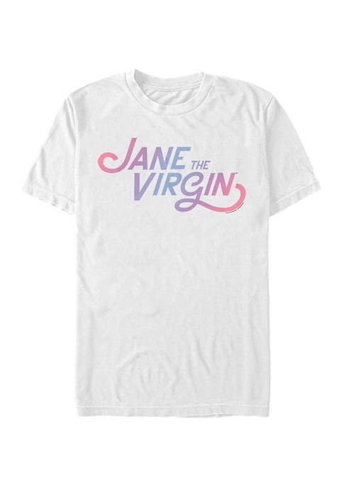 Juniors Jane Script Logo Graphic T-Shirt