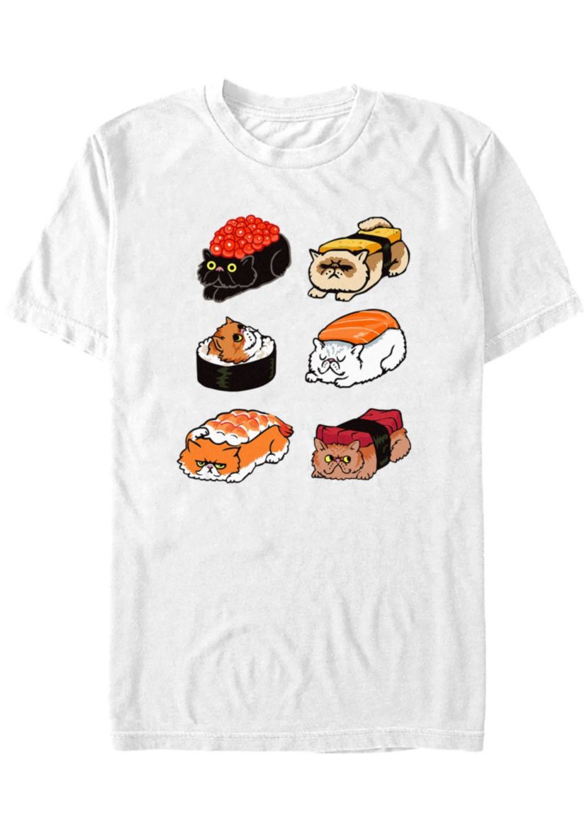Sushi Persian Cat Graphic T-Shirt