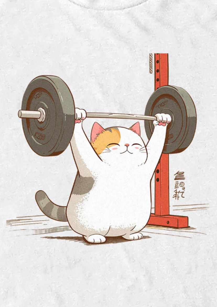 Fitness Cat Graphic T-Shirt