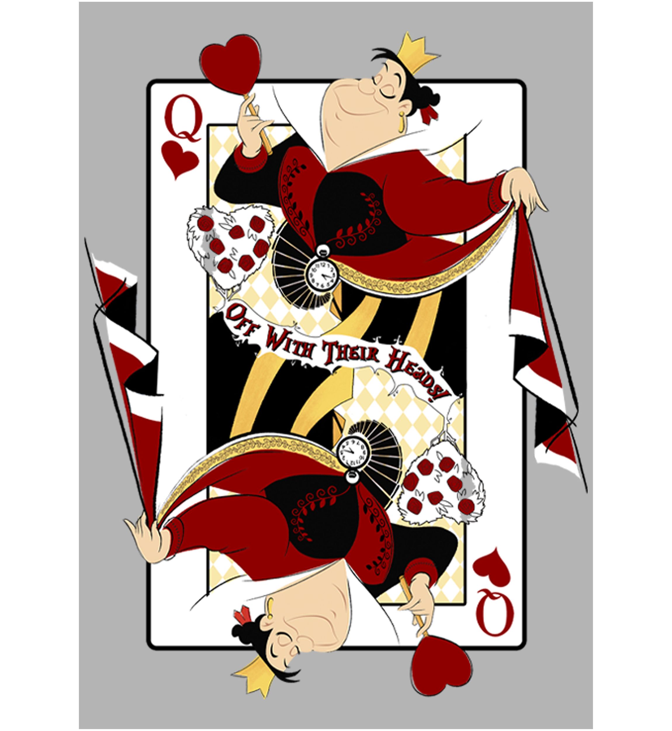 Queen of Hearts Fleece Graphic  Hoodie