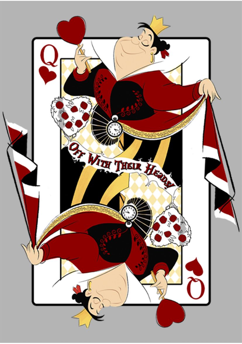 Queen of Hearts Fleece Graphic  Hoodie