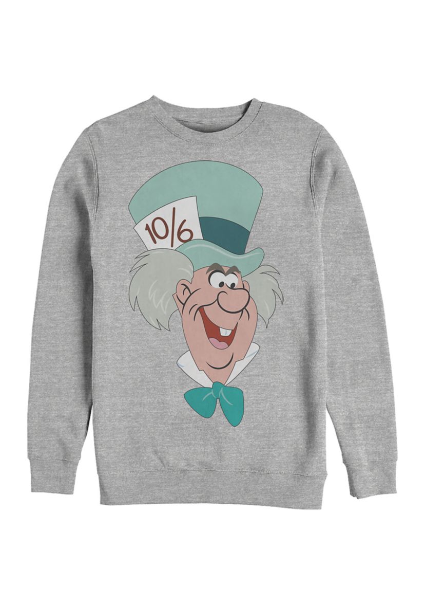Mad Hatter Big Face Crew Fleece  Graphic  Sweatshirt