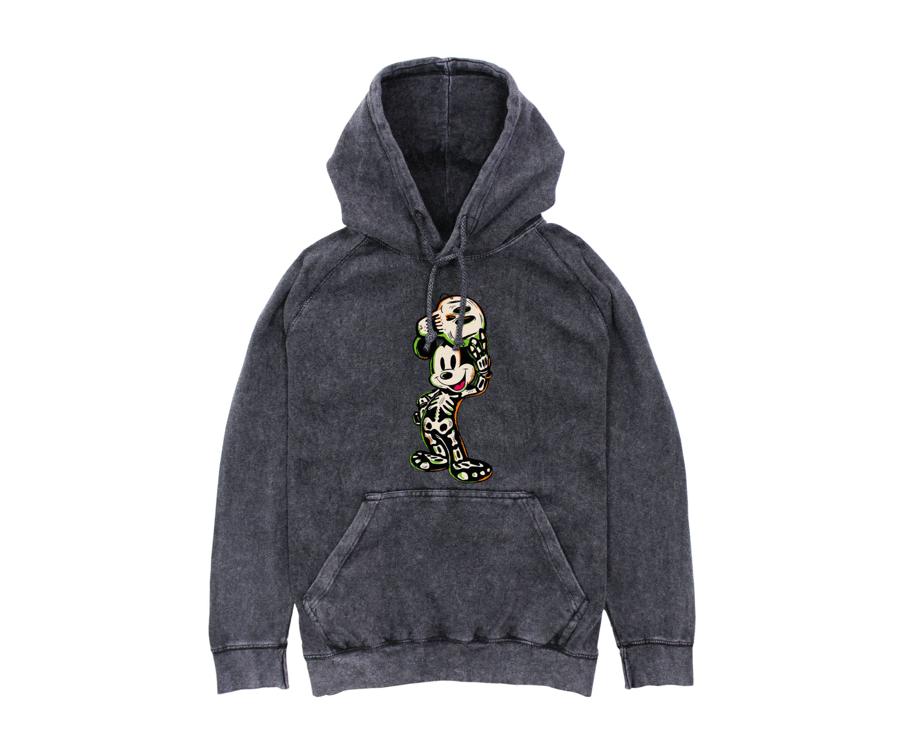Mickey Skeleton Graphic Fleece Hoodie