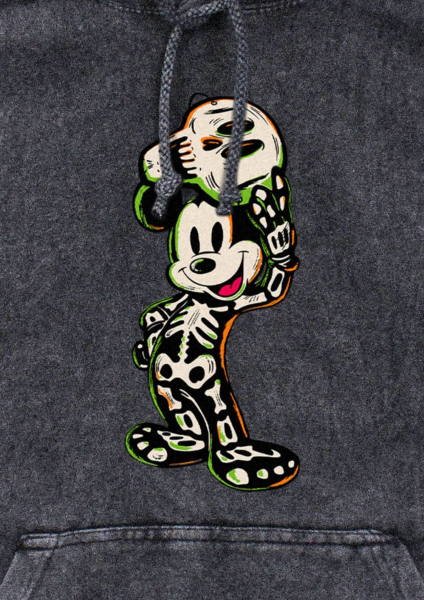 Mickey Skeleton Graphic Fleece Hoodie