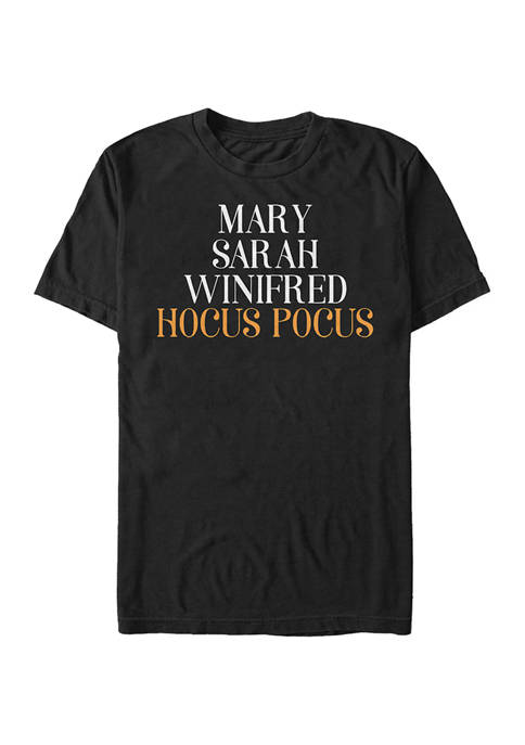 Hocus Pocus Name Stack Short Sleeve Graphic T-Shirt