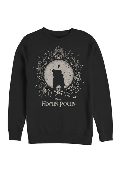 Hocus Pocus Black Flame Crew Fleece Graphic Sweatshirt