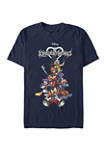  Kingdom Hearts Group with Logo Short Sleeve Graphic T-Shirt