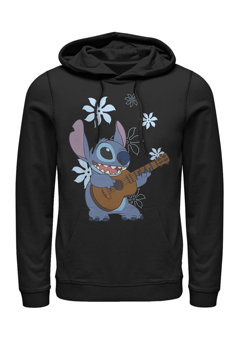 Juniors Stitch Flowers Graphic Fleece Hoodie