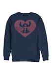 Stitch Heart Crew Fleece Graphic Sweatshirt