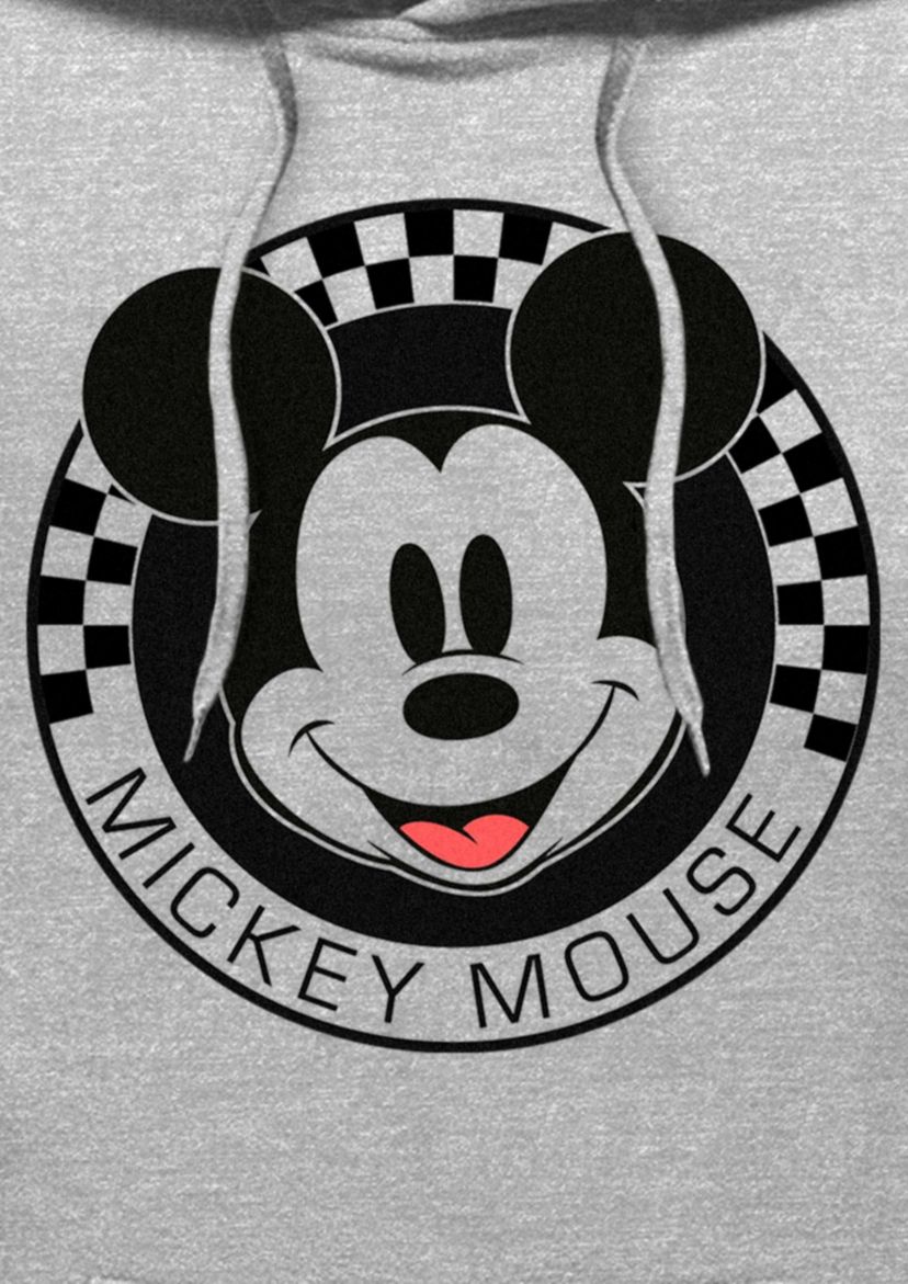 Mickey Mouse Checkered Graphic Fleece Hoodie