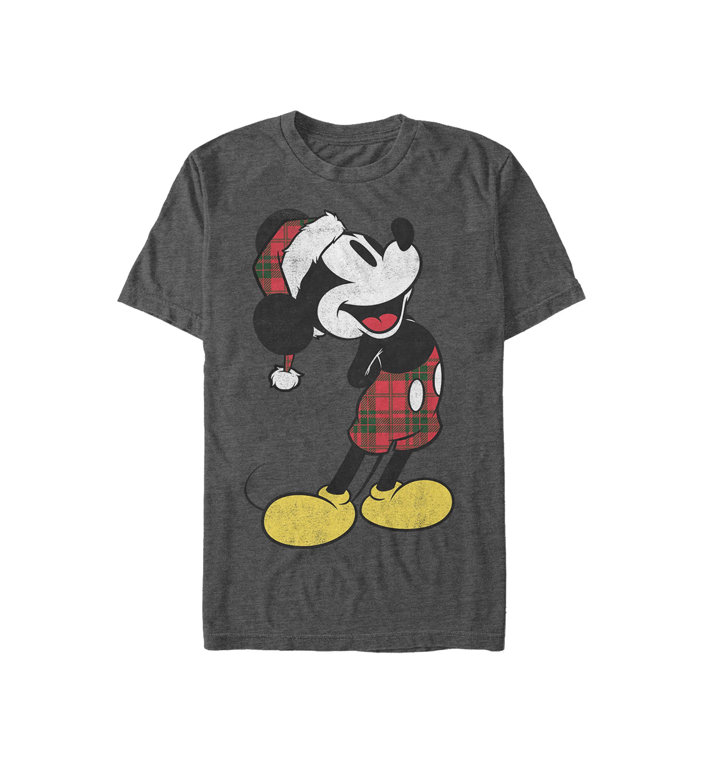 Plaid Mickey Short Sleeve Graphic T-Shirt