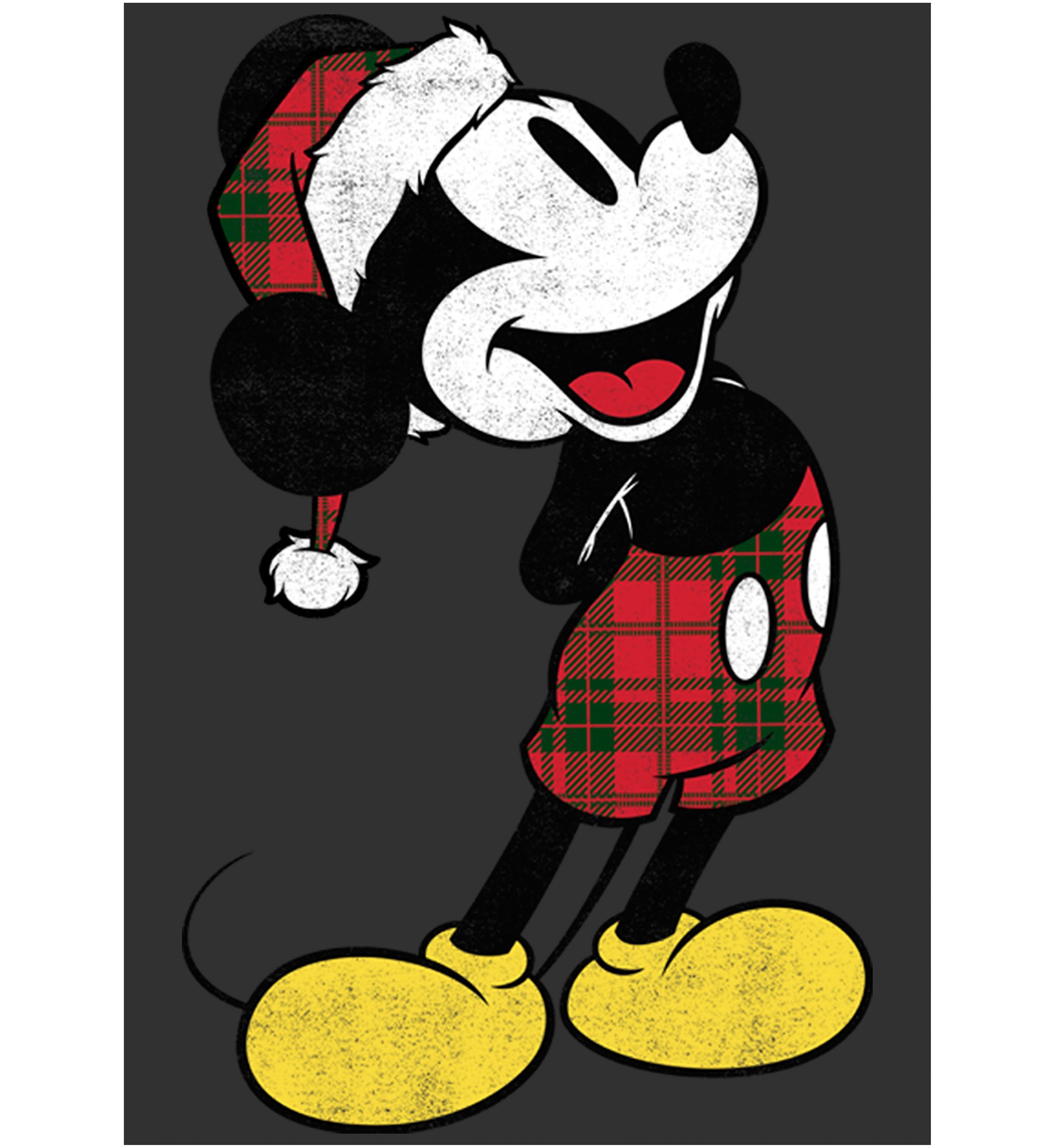 Plaid Mickey Short Sleeve Graphic T-Shirt