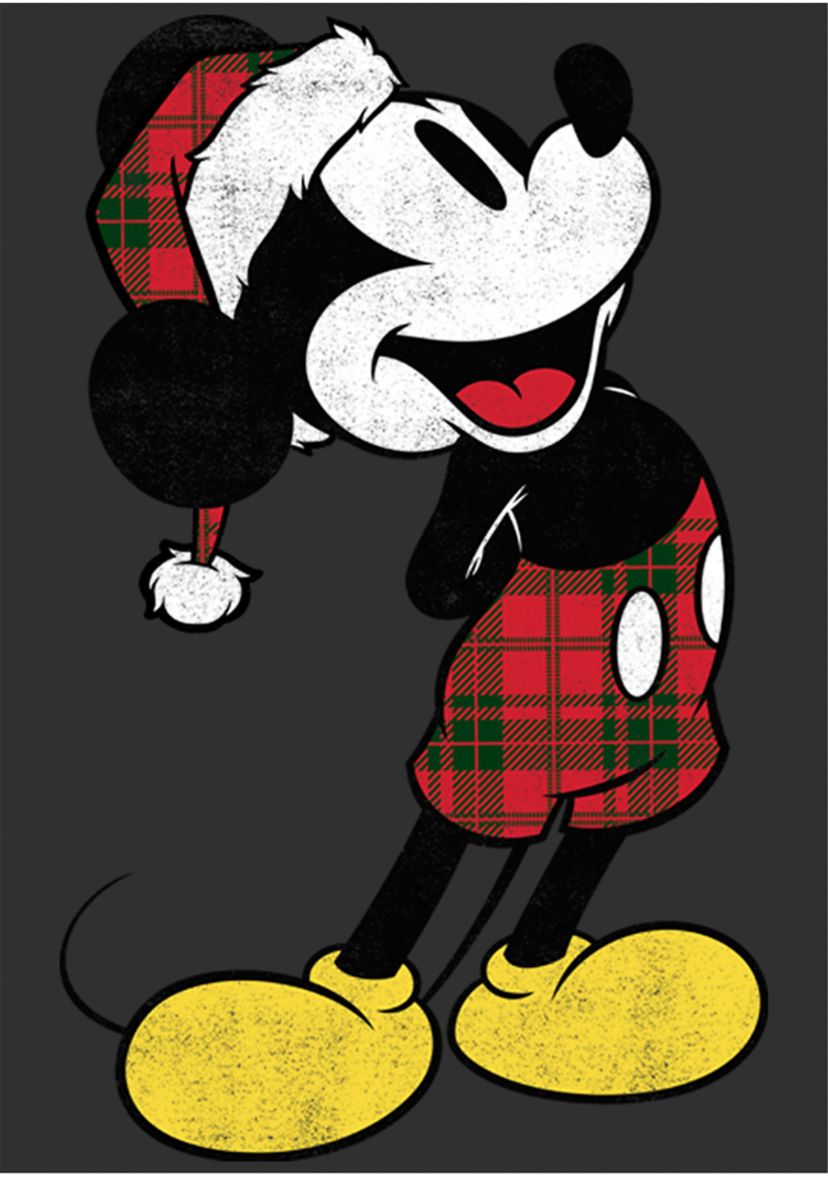 Plaid Mickey Short Sleeve Graphic T-Shirt