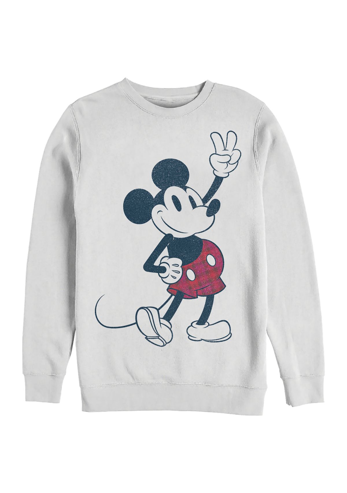 Plaid Mickey Crew Fleece Graphic Sweatshirt